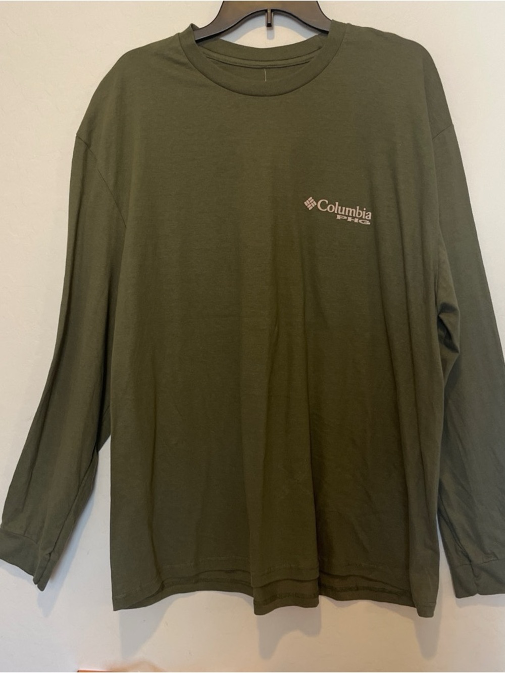 Columbia PFG Tested Tough Graphic Long Sleeve Green Crew Neck T-Shirt Size 2XL